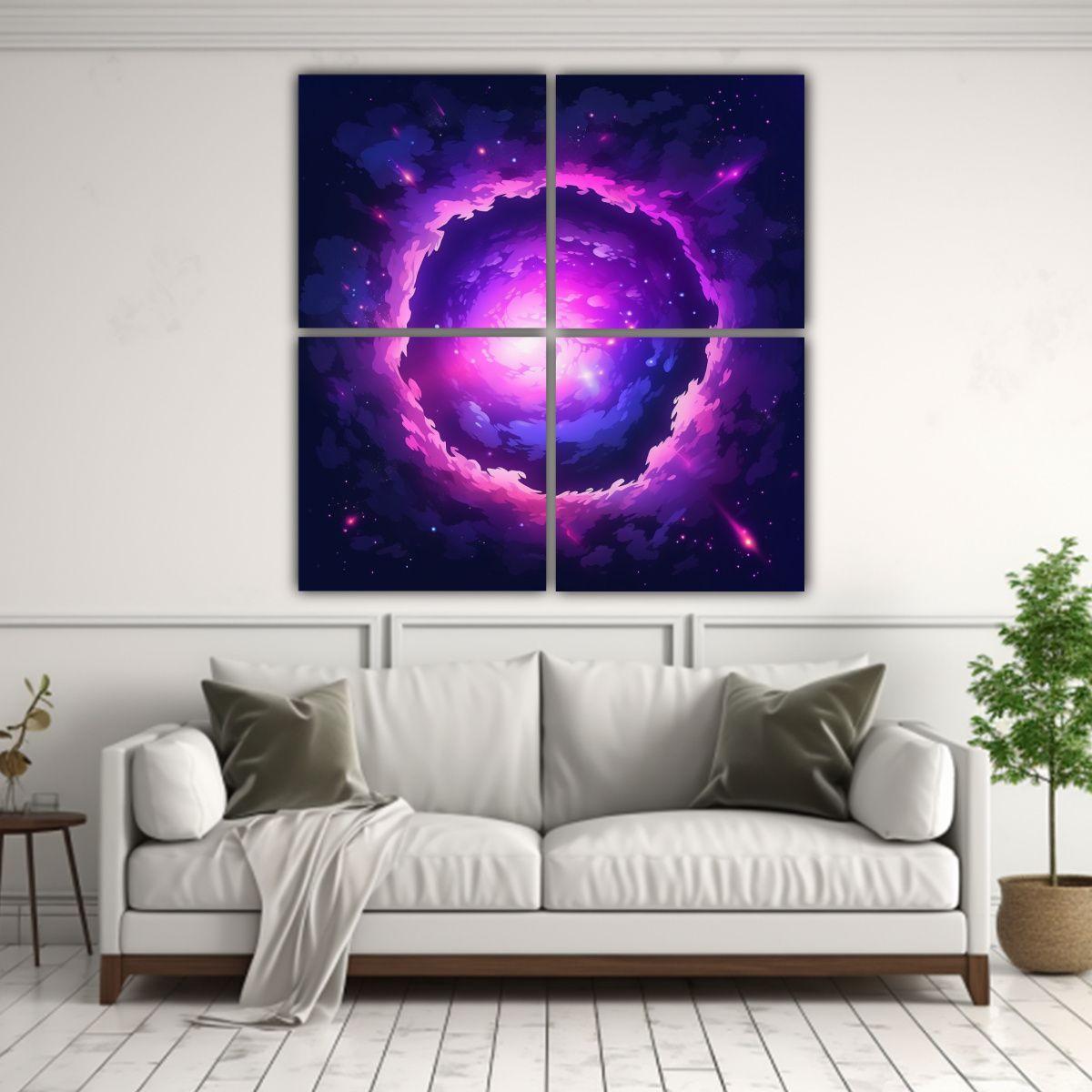Pinturas Decorativas: 4 Lienzos De Tela Con 40x40 Cm-2