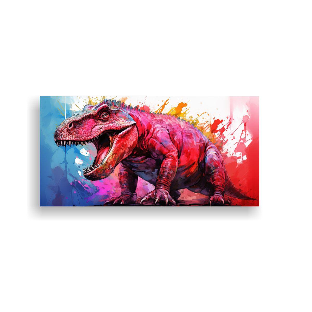 Cuadro Moderno Contraste Iguanodon En Colores 40x20cm-0