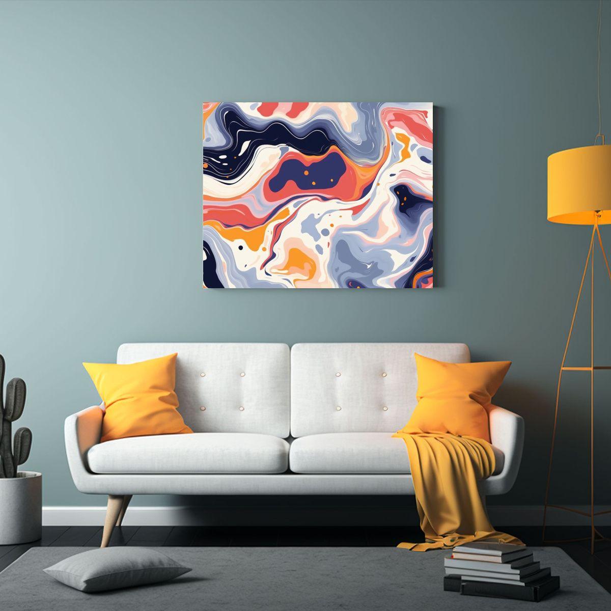 Patrón Contemporáneo Impactante Dibujado A Mano. 60x40cm-2