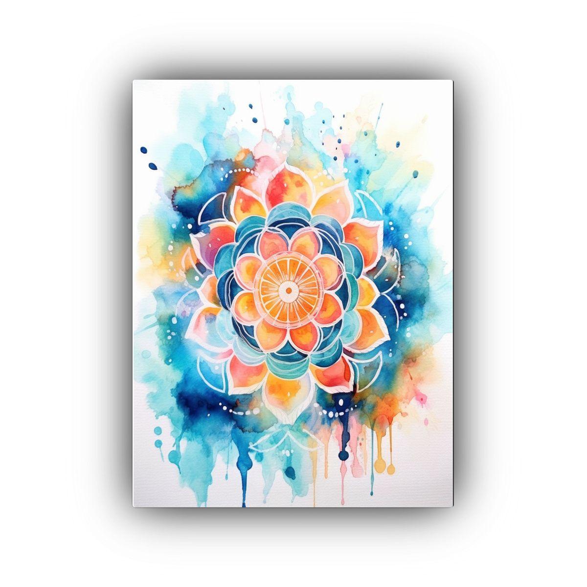 Cuadro Abstracto Vertical Aquarela Mandala 80x120cm-0