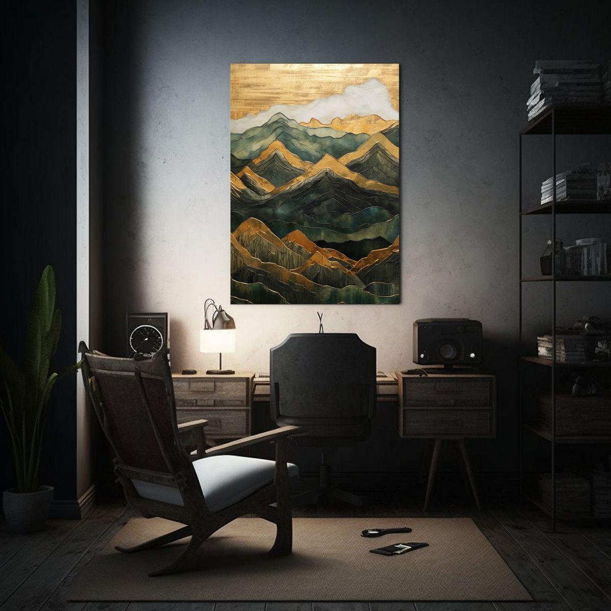 Arte Modernos Estrellados Paisaje Montañoso Por Nicole Asto 20x30cm-2