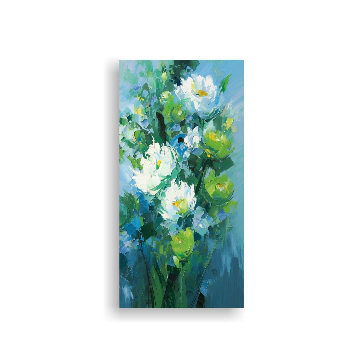 Pintura En Tela De Hermosa Elegancia Con Flores 80x160cm-0