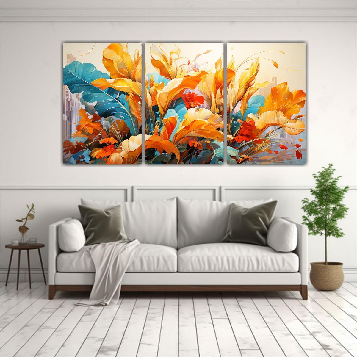 Pintura Abstracta Multicolor Árbol De Plátano 120x60 Cm-2