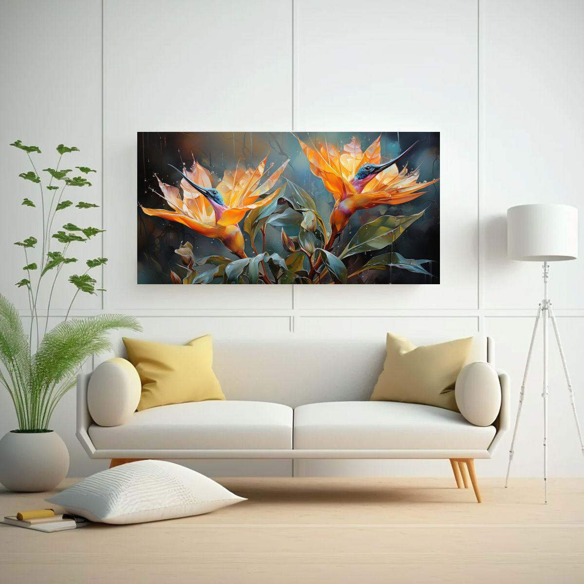 Pintura Abstracta Sensibilidad Artística Ave Del 100x50 Cm-2