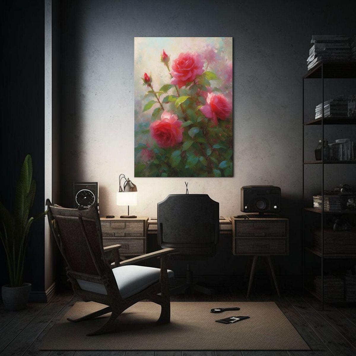 Cuadro Lienzo Arte Composición Equilibrada Rosas 50x75cm-2