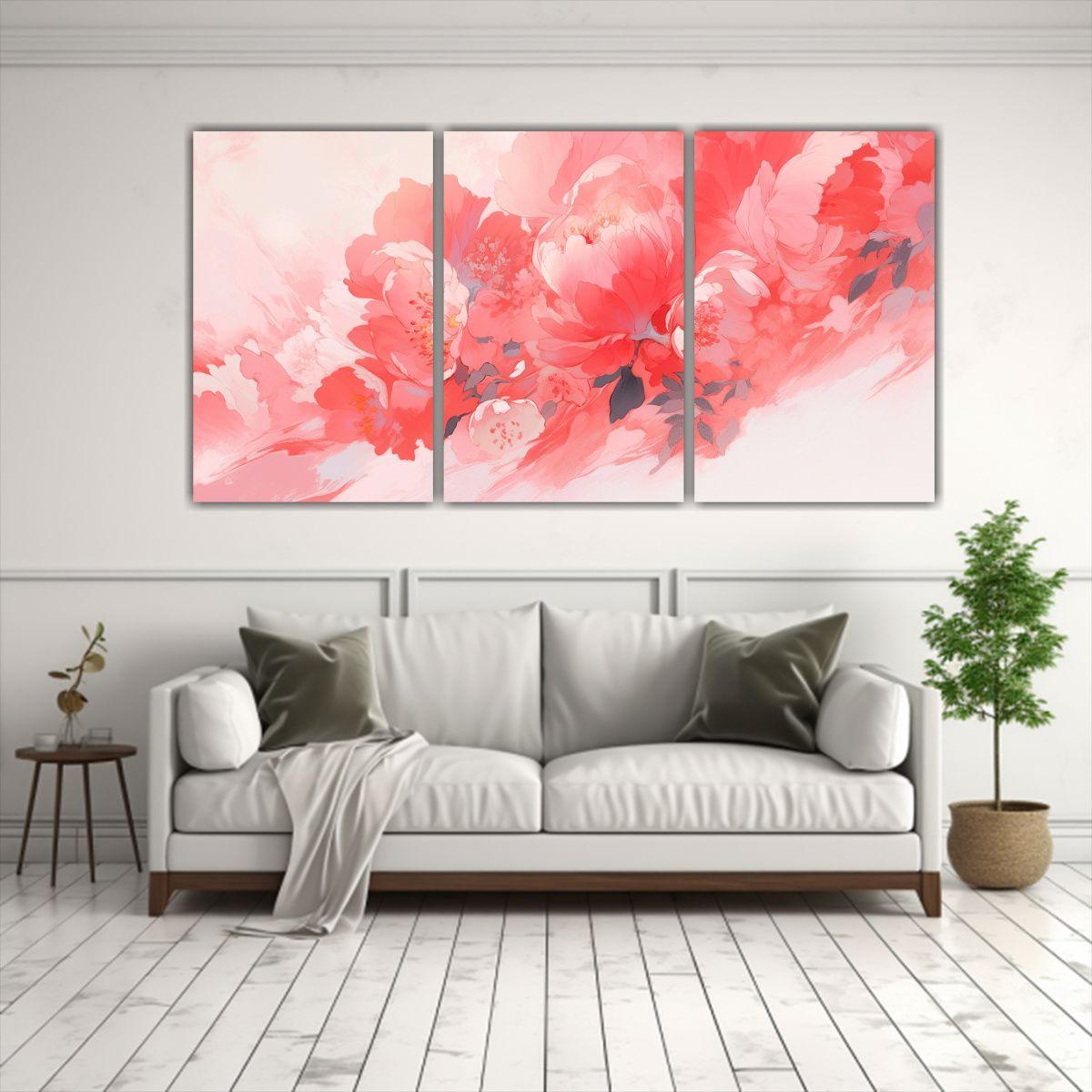 Tres Lienzos De Tela Inspirador Con Atmósfera 120x60 Cm-2