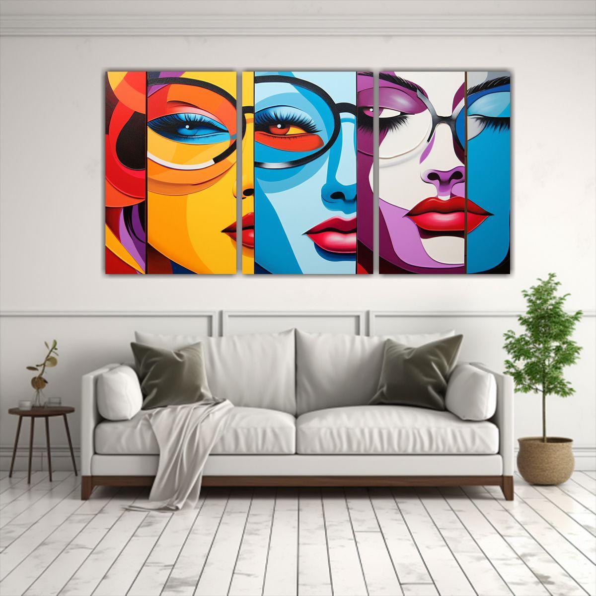 Pinturas De Decoración Abstracta Fusión De Arte 150x75 Cm-2