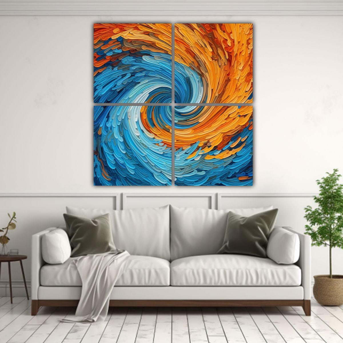 Pinturas Abstractas De Estilo Psicodélico Con 160x160 Cm-2