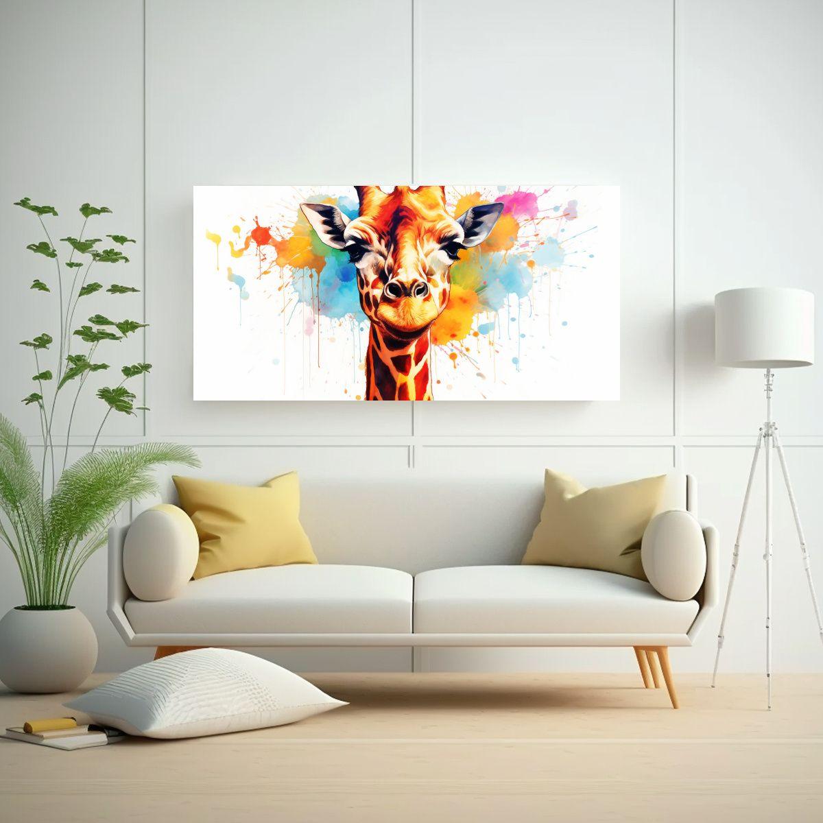 Pintura Inspiradora De Arte Callejero De Jirafa 120x60cm-2