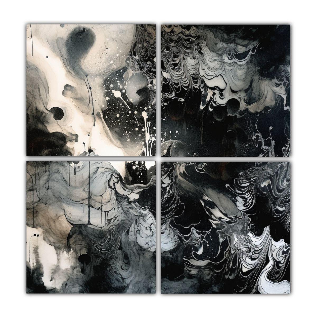 Pintura Abstracta Intensa De Tinta De Alto 100x100 Cm-0