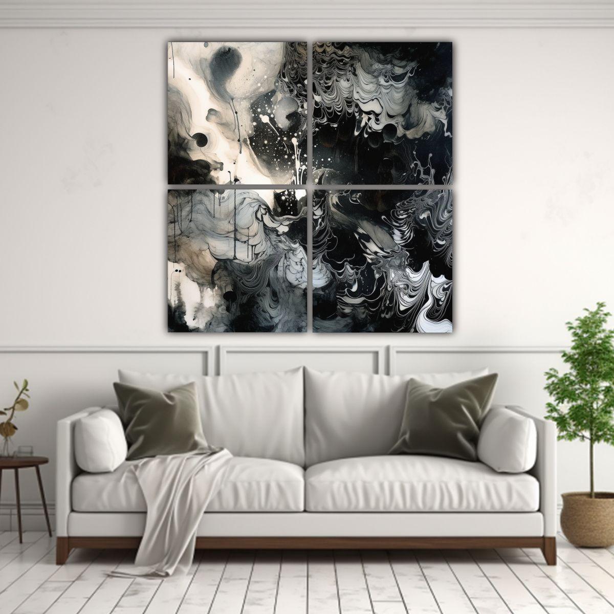 Pintura Abstracta Intensa De Tinta De Alto 100x100 Cm-2