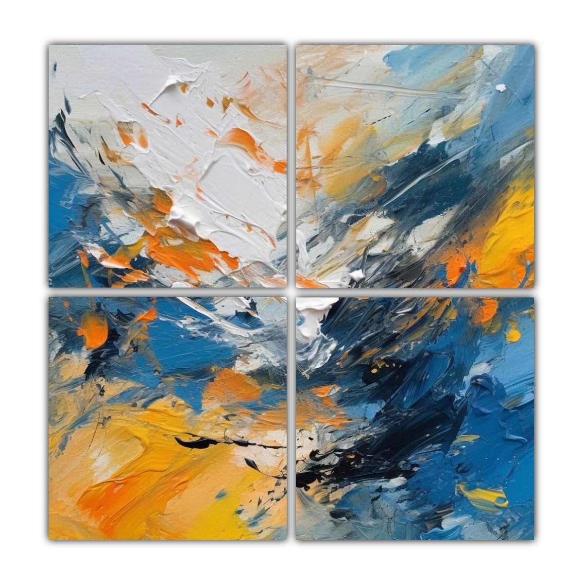 Cuadros Abstractos Con Finas Líneas De Esquema 100x100 Cm-0