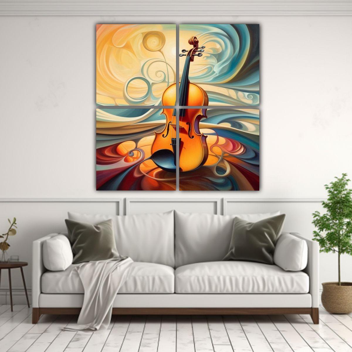 Cuadro De Tela Sublimada Belleza Abstracta Con 160x160 Cm-2