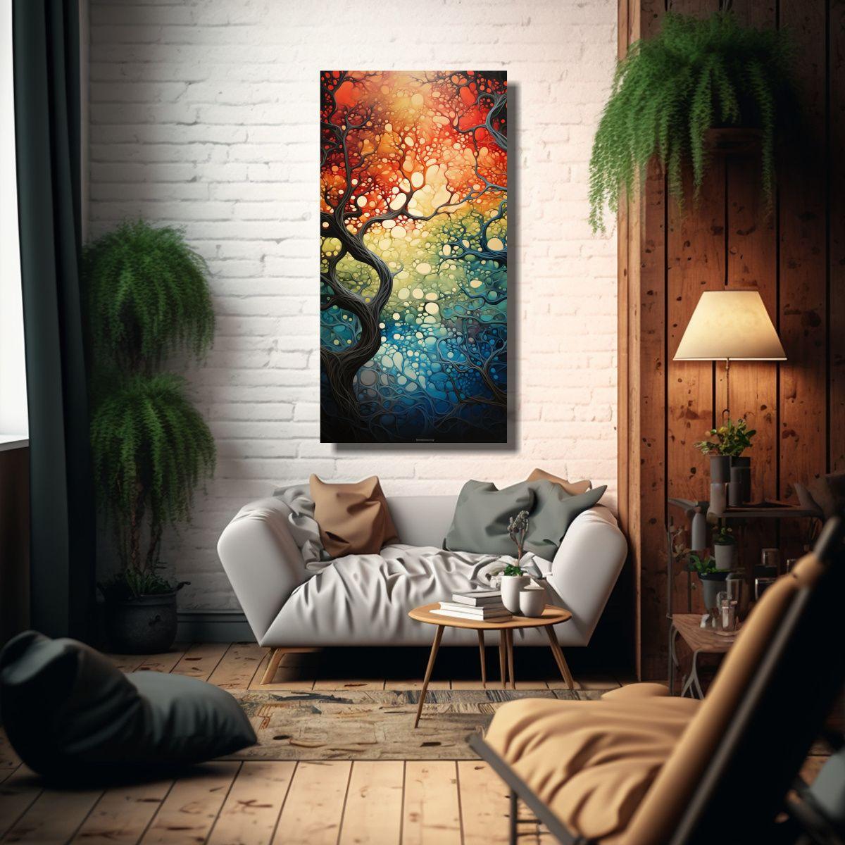 Cuadros Abstractos De árboles En Bastidor Estilo 60x120cm-2