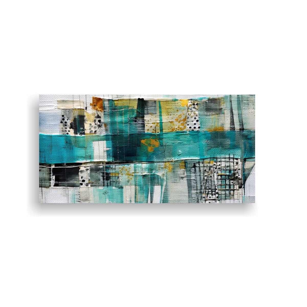 Tela En Bastidor De Arte Abstracto Contemporáneo 40x20cm-0