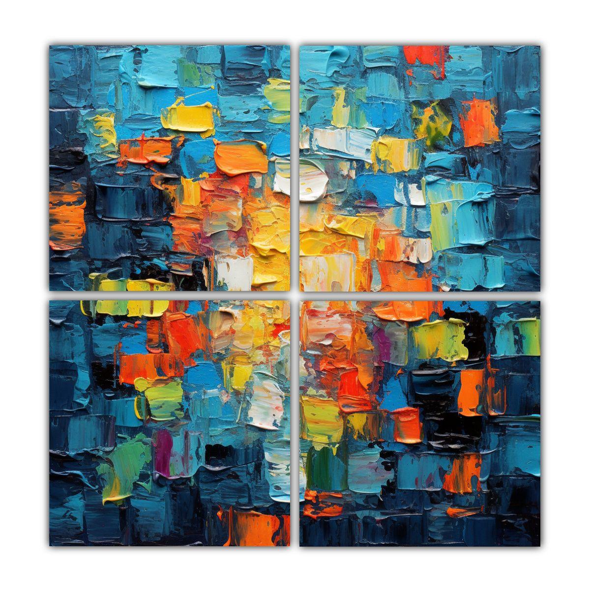 Cuatro Artes Moderno Impresionante Pintura 200x200 Cm-0