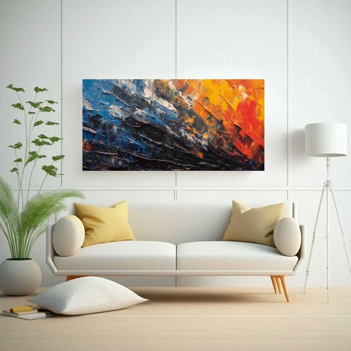 Pintura Abstracta Con Mucha Textura De Estilo 120x60cm-2