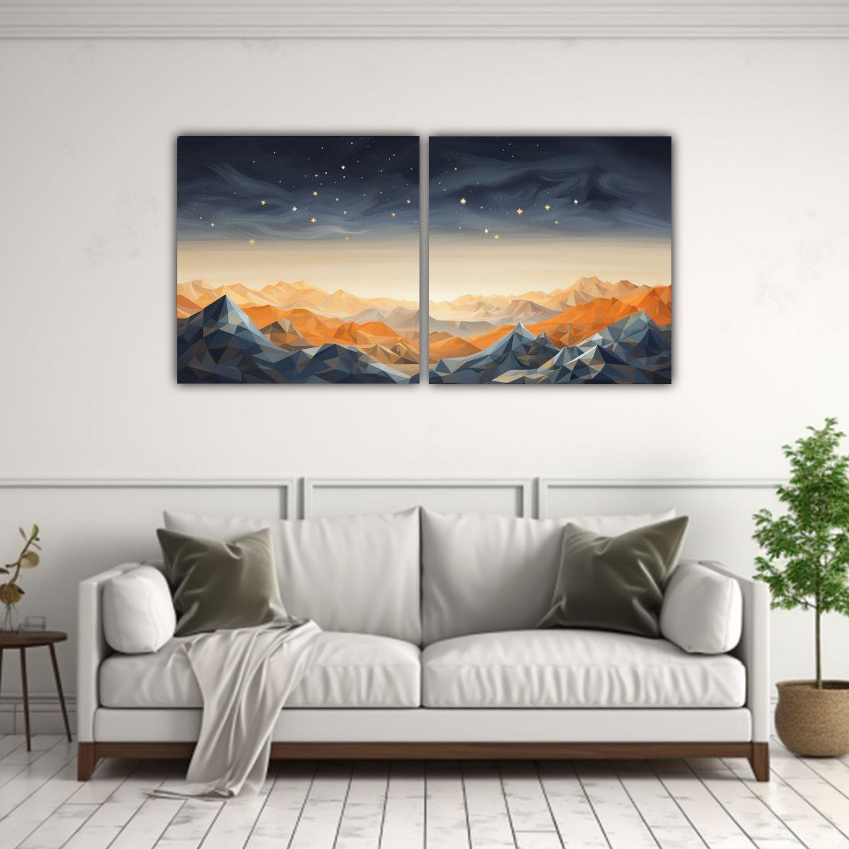 Pintura Decorativa Elegante Con Estilo Montaña 120x60 Cm-2