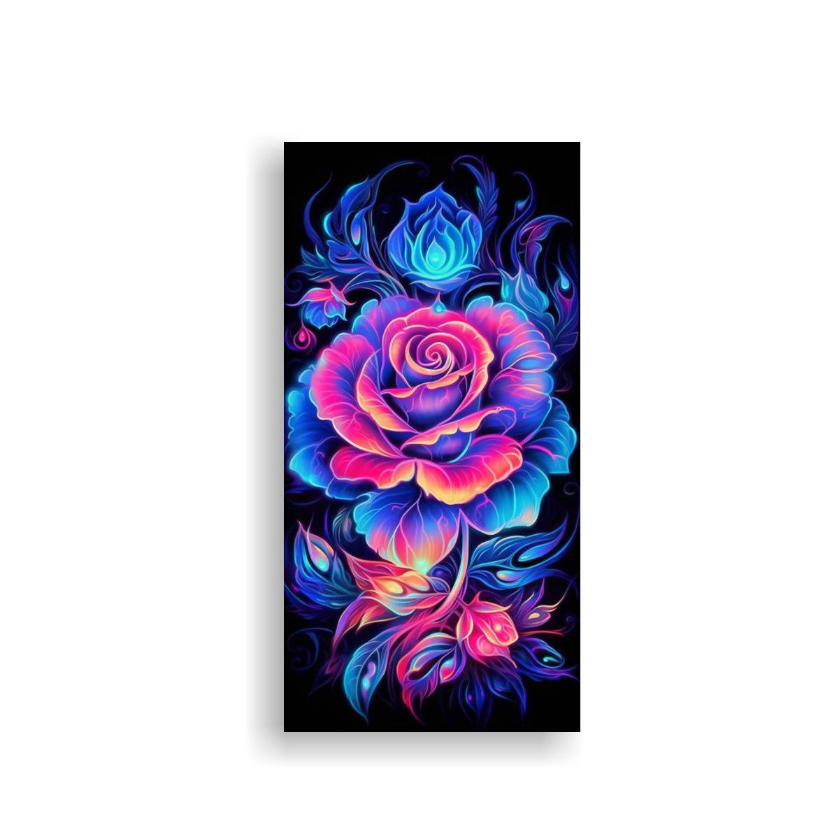 Pintura Digital De Un Primer Plano De Una Rosa En 60x120cm-0