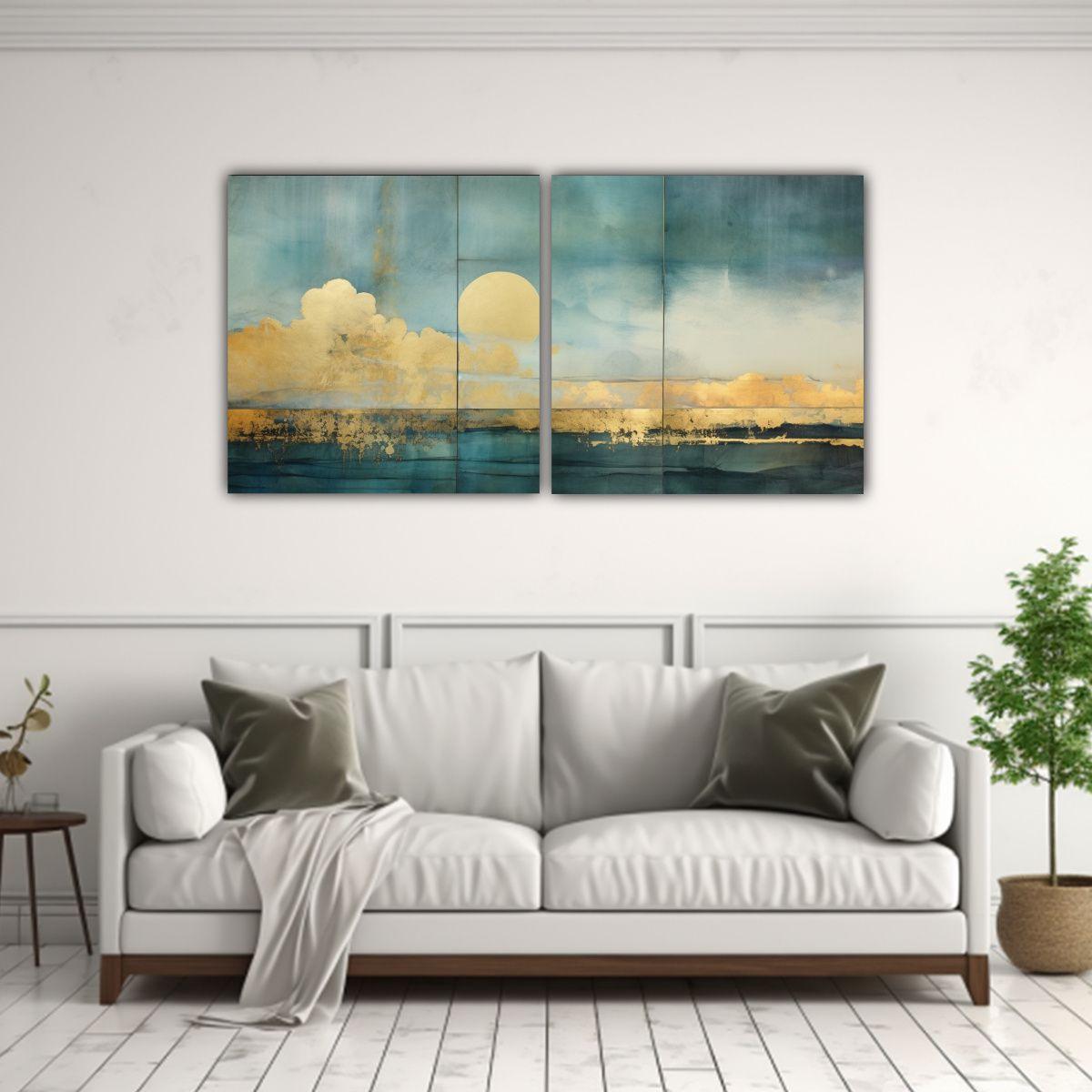 Díptico Pintura Exposición Imagen En Acuarela 40x20 Cm-2