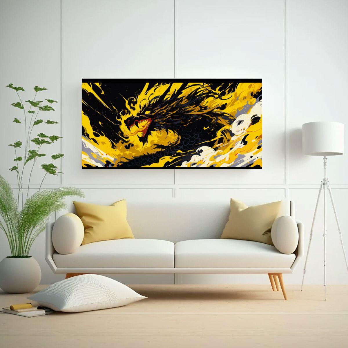 Pintura De Arte De Alta Calidad Con Dragón En Ama 160x80cm-2