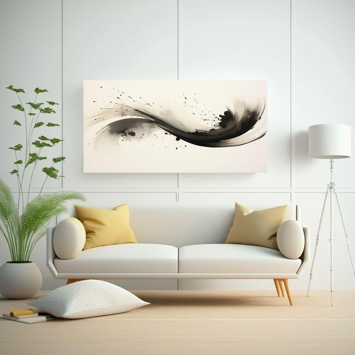 Cuadro De Arte Zen En Tinta: En La Quietud, 160x80cm-2