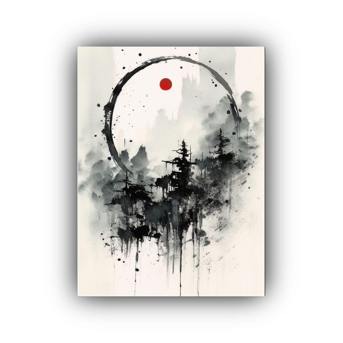 Tela En Bastidor Imagen Surrealista De Un Enso 60x90cm-0