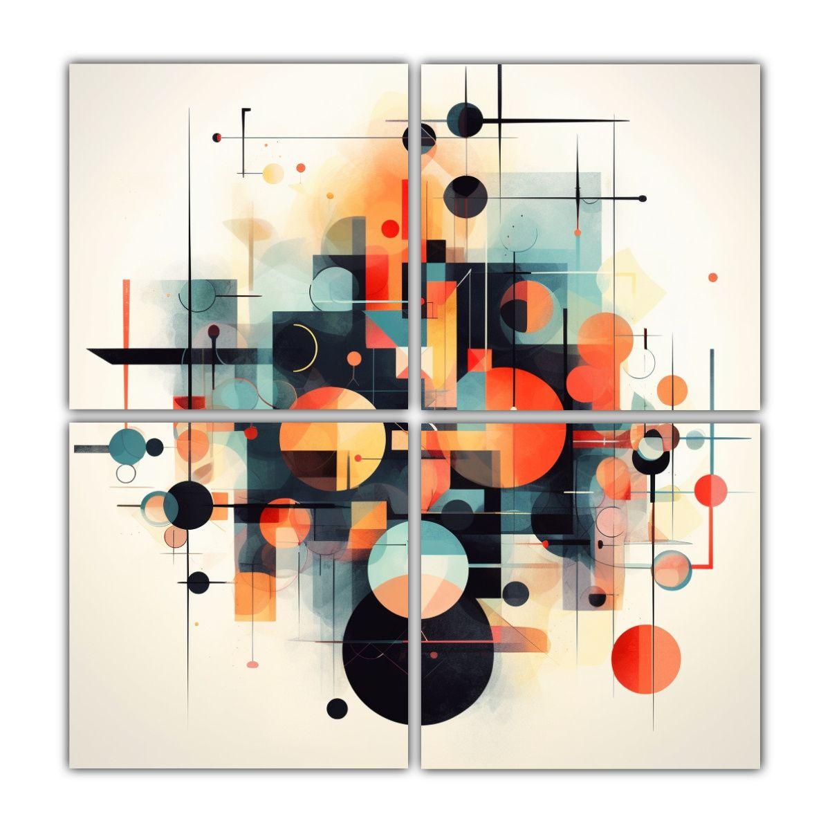Cuadros De Arte Abstracto Geométrico De Patrón 80x80 Cm-0