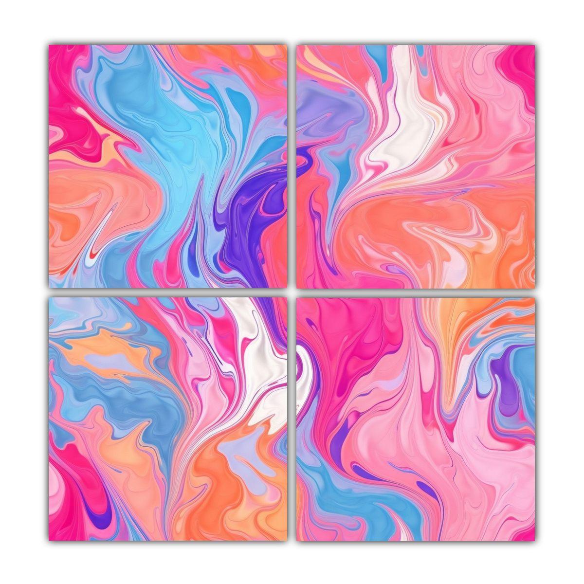 Cuatro Lienzos De Tela Creativa Luminosa Marble 200x200 Cm-0