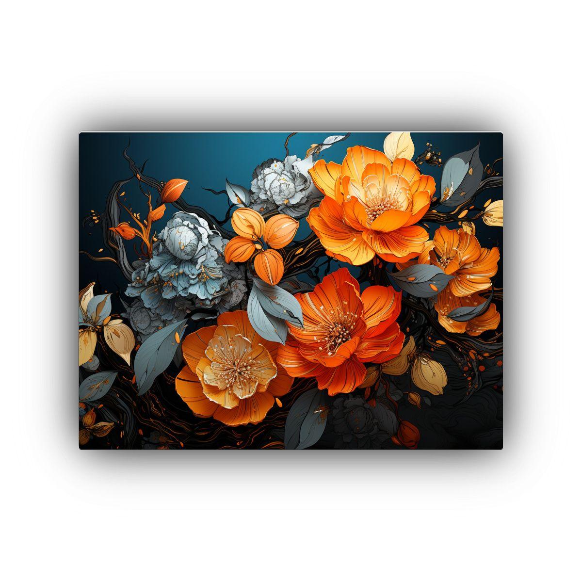 Pintura Lienzo Colores Vibrantes árbol Naranja En Ambiente  60x40cm-0