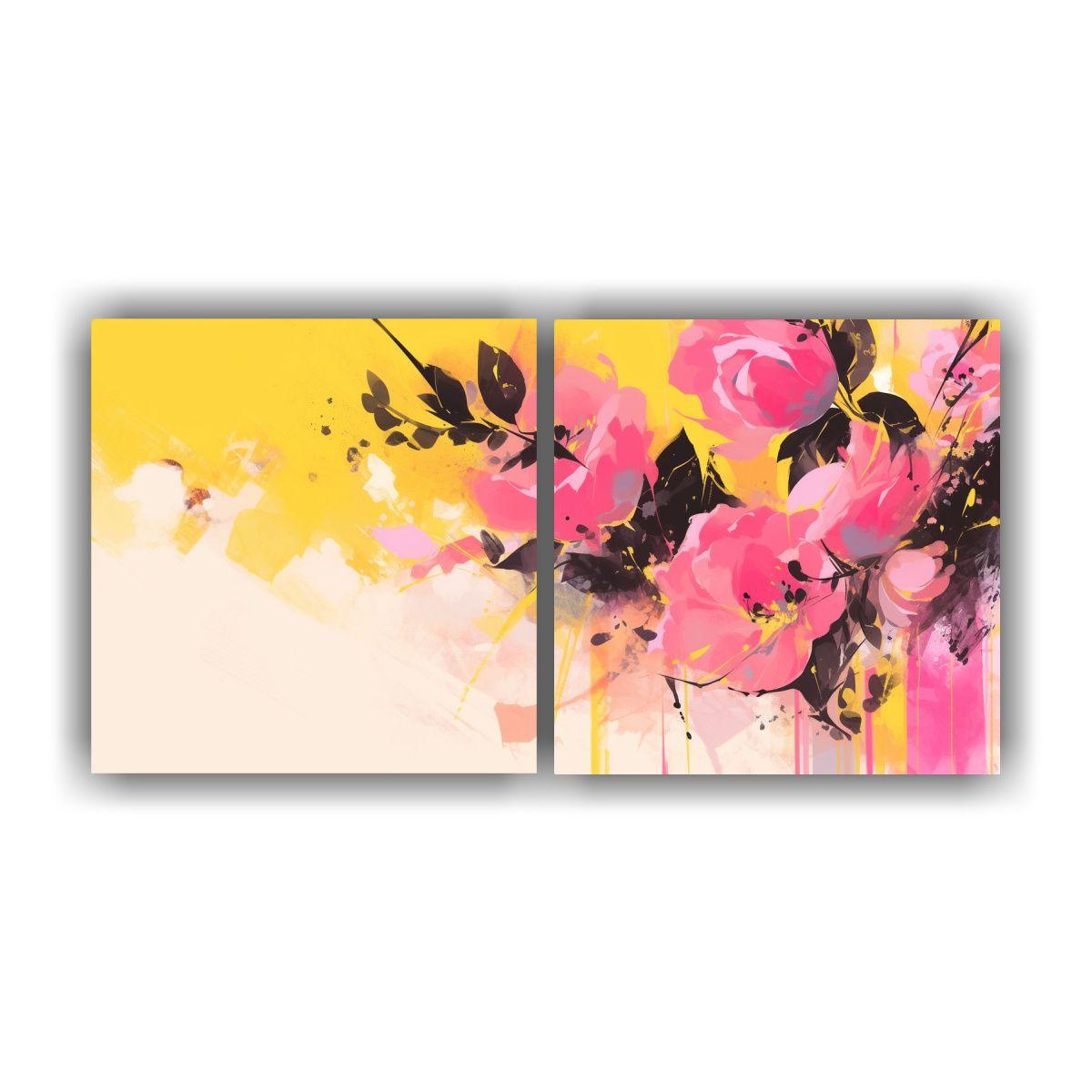 Pinturas Decorativas De 2 Bellas Artes Calidos 120x60 Cm-0