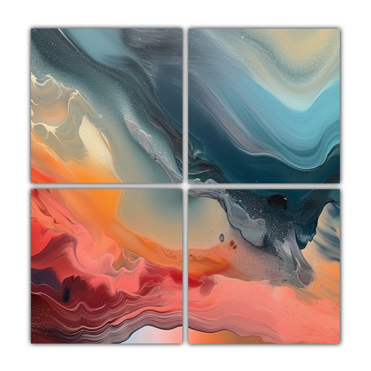 Pinturas Abstractas Con Colores En El Fondo Para 120x120 Cm-0