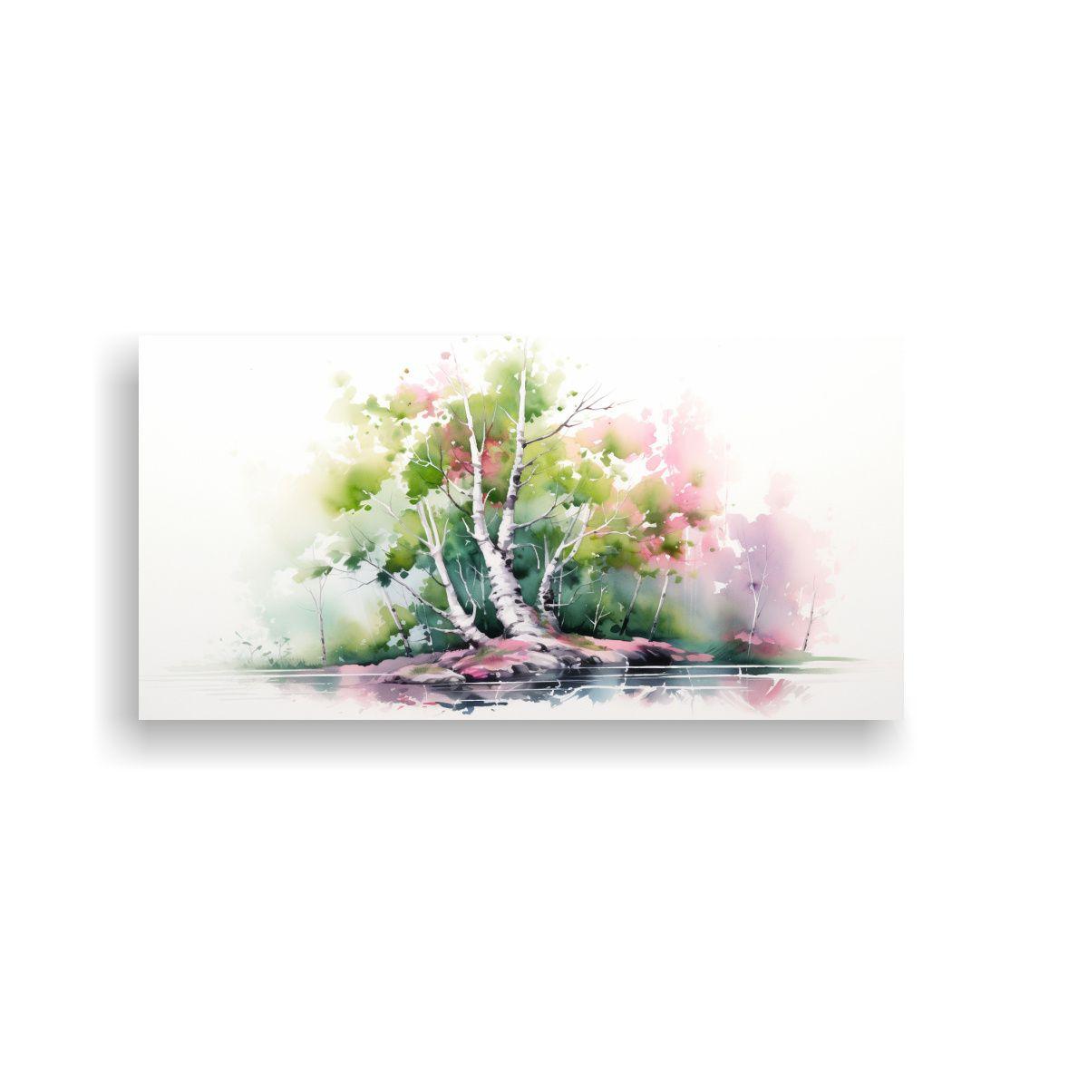 Pintura Abstracta De Árbol Bonsái De Abedul 160x80cm-0