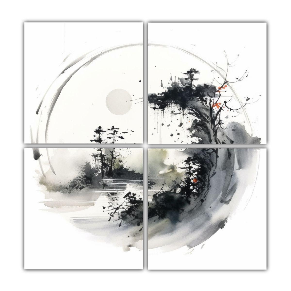 Cuadro De Tela Moderno Equilibrio Visual Sumi 200x200 Cm-0