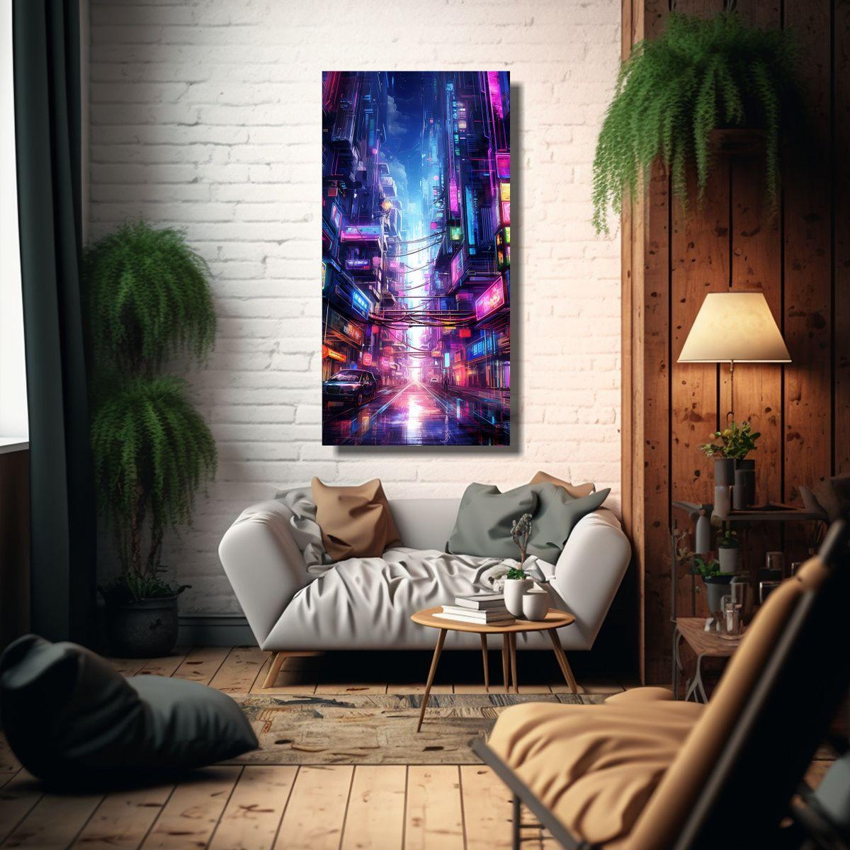 Pinturas Decorativas De Abstracto En Azules 50x100cm-2