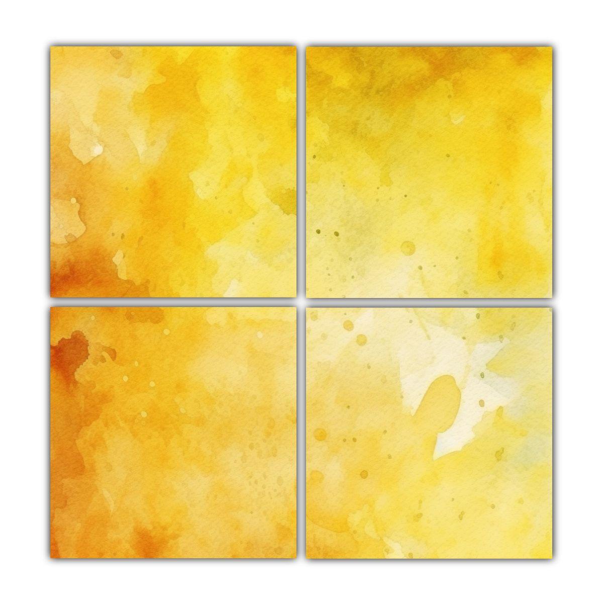 Cuadro Abstracto Amarillo Claro En Fondo De 200x200 Cm-0