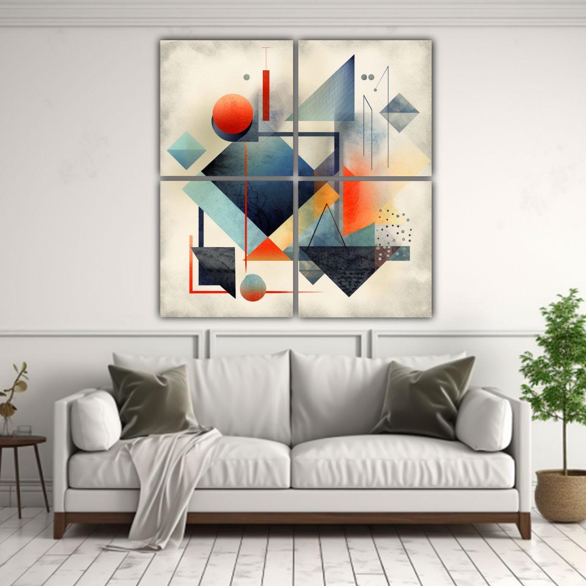 Pinturas Decorativas ABSTRACTAS GEOMETRÍA Formas. 140x140 Cm-2