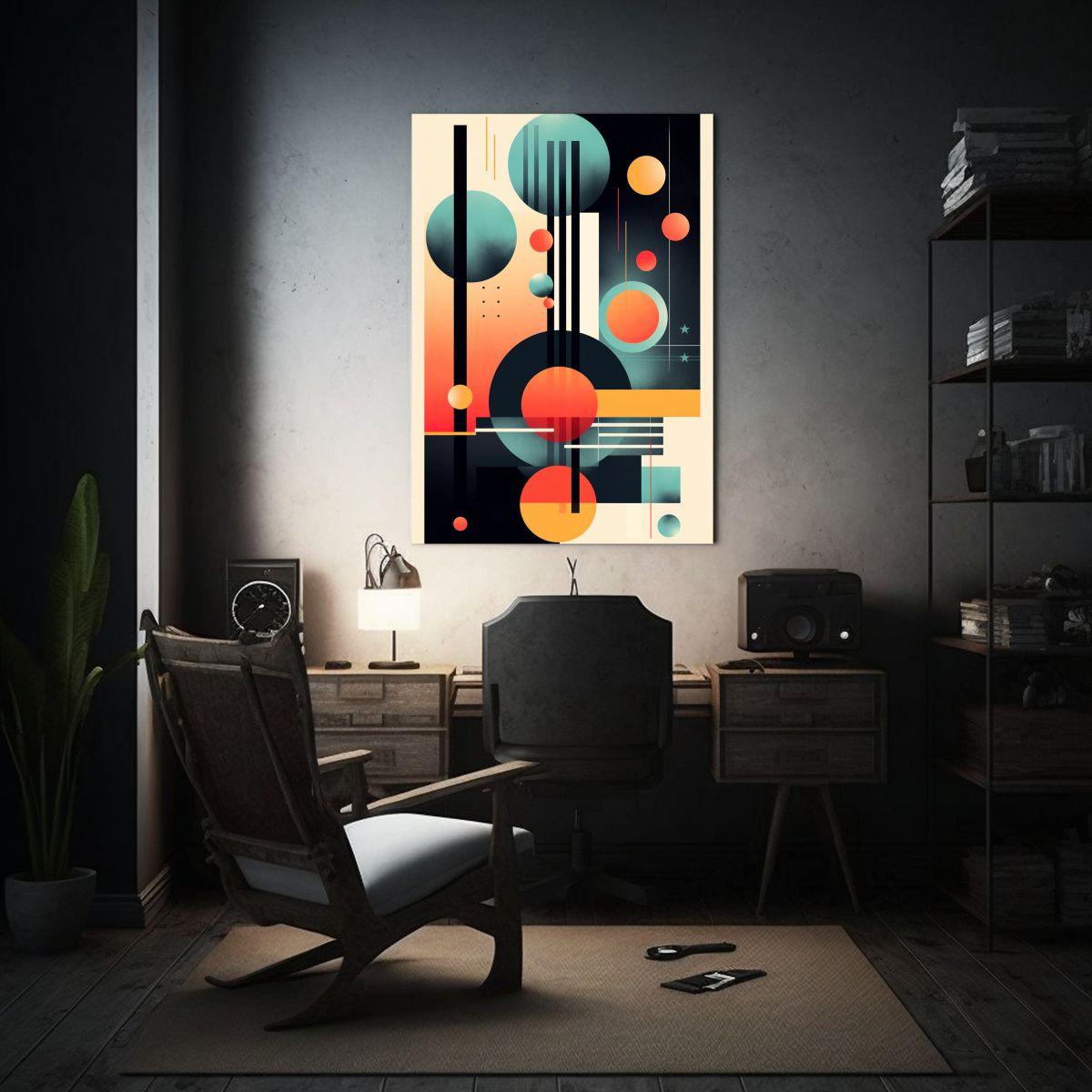 Cuadro Cuadro Composición Dinámica Con Formas 60x90cm-2