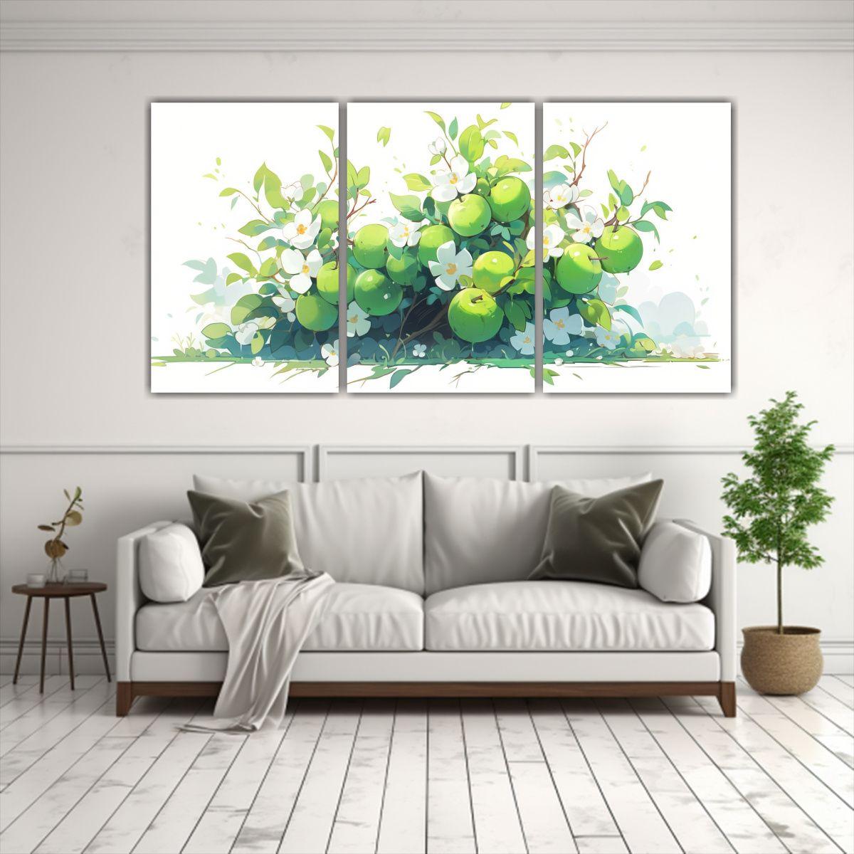 Set 3 Cuadros Decorativos Inspirados En Un Árbol 240x120 Cm-2