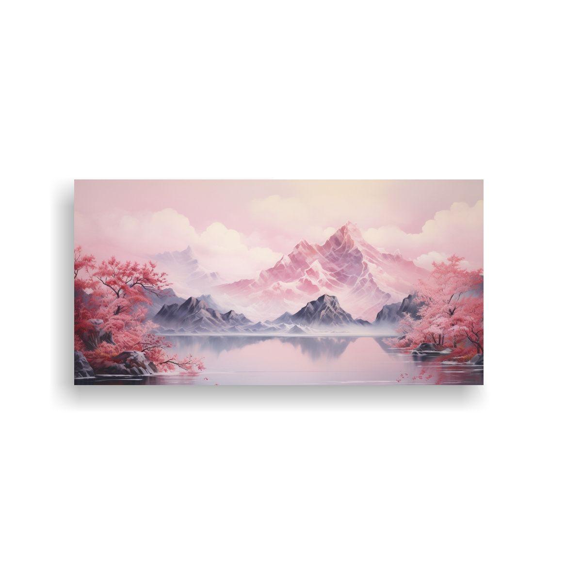Pintura Abstracta Armonía Conceptual En Rosa 100x50cm-0