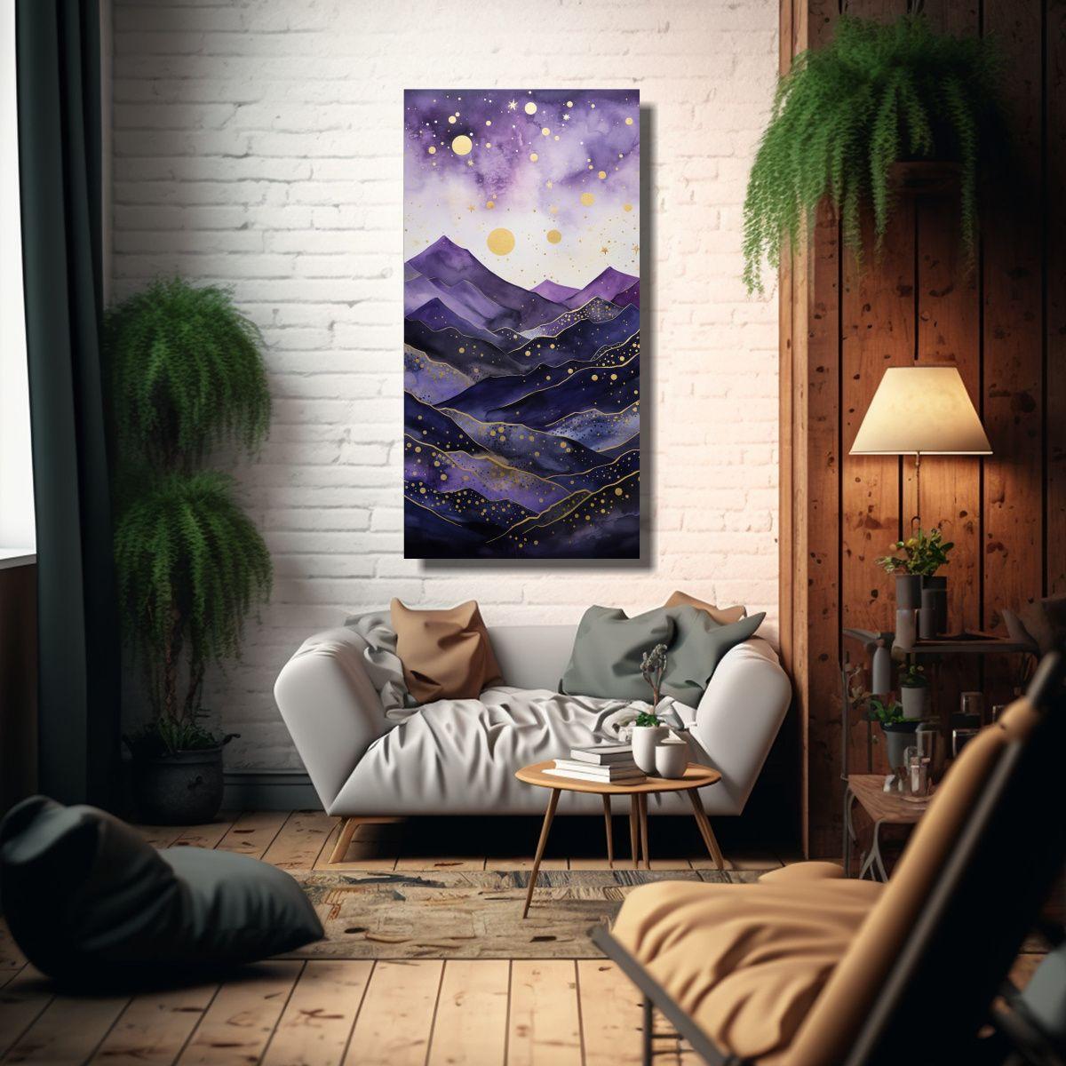 Paisaje De Montaña Vibrante Con Estilo Elegante 40x80cm-2