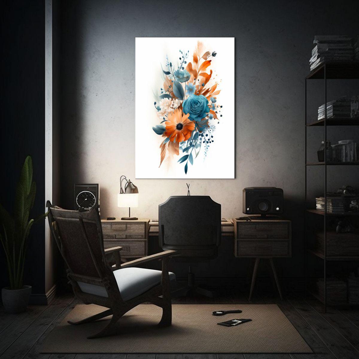 Cuadro Composición Estética Flores Naranja 20x30cm-2
