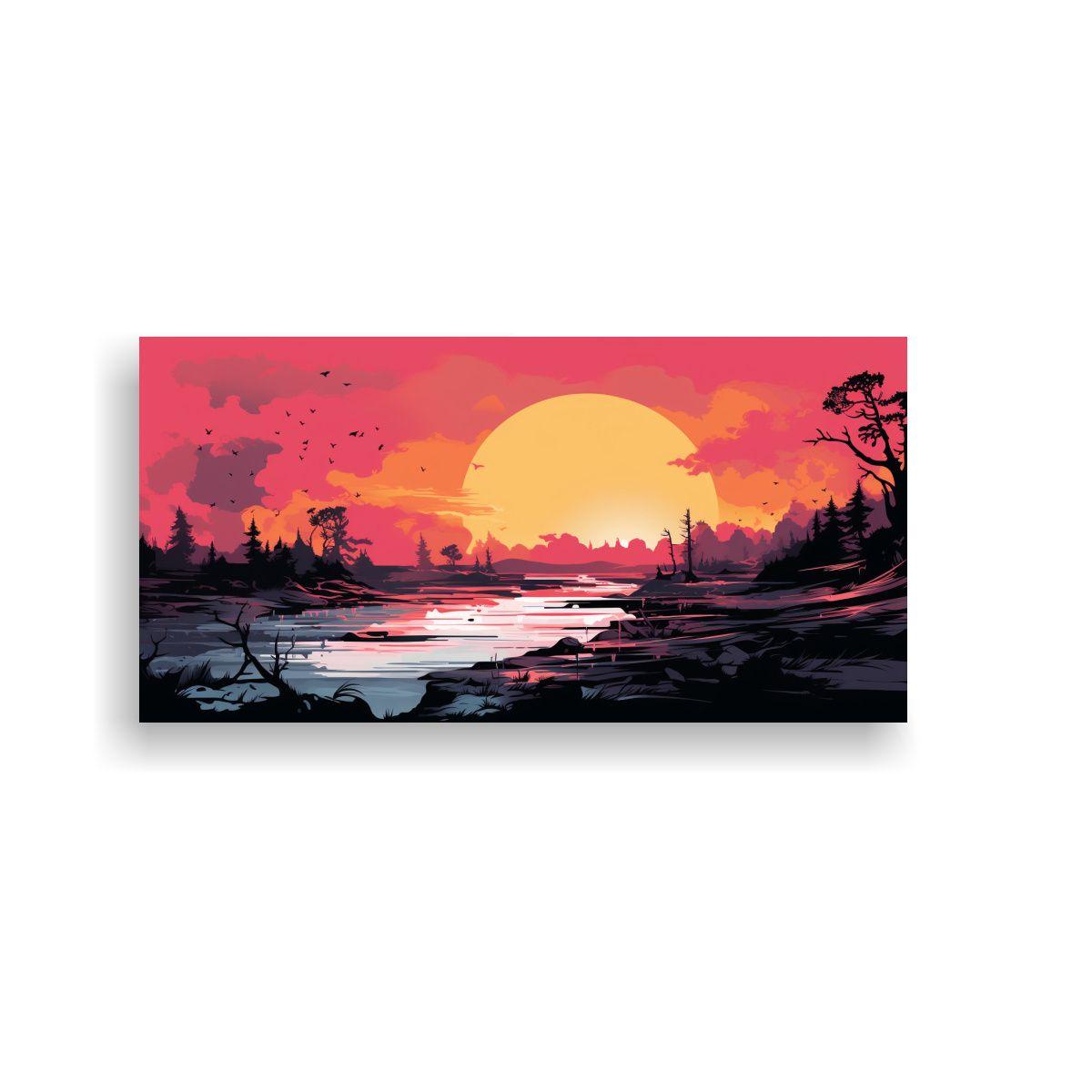 Paisaje Veraniego En Tela Con Movimiento En 160x80cm-0
