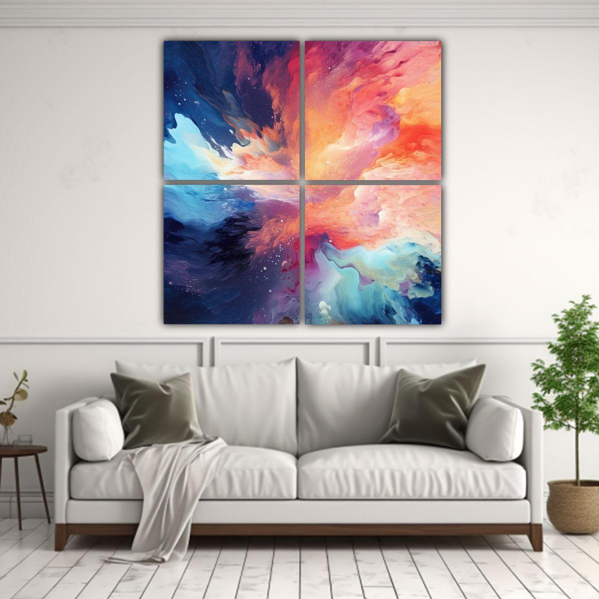 Cuatro Artes Pinturas Decorativas Celestiales 160x160 Cm-2