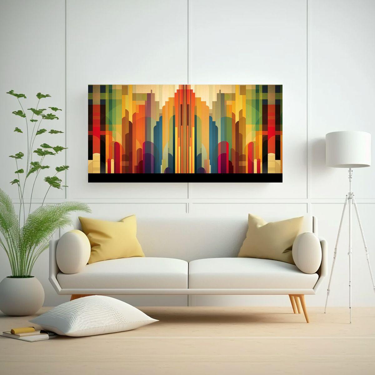 Pintura Decorativa Vintage Con Patrón Gráfico 160x80cm-2