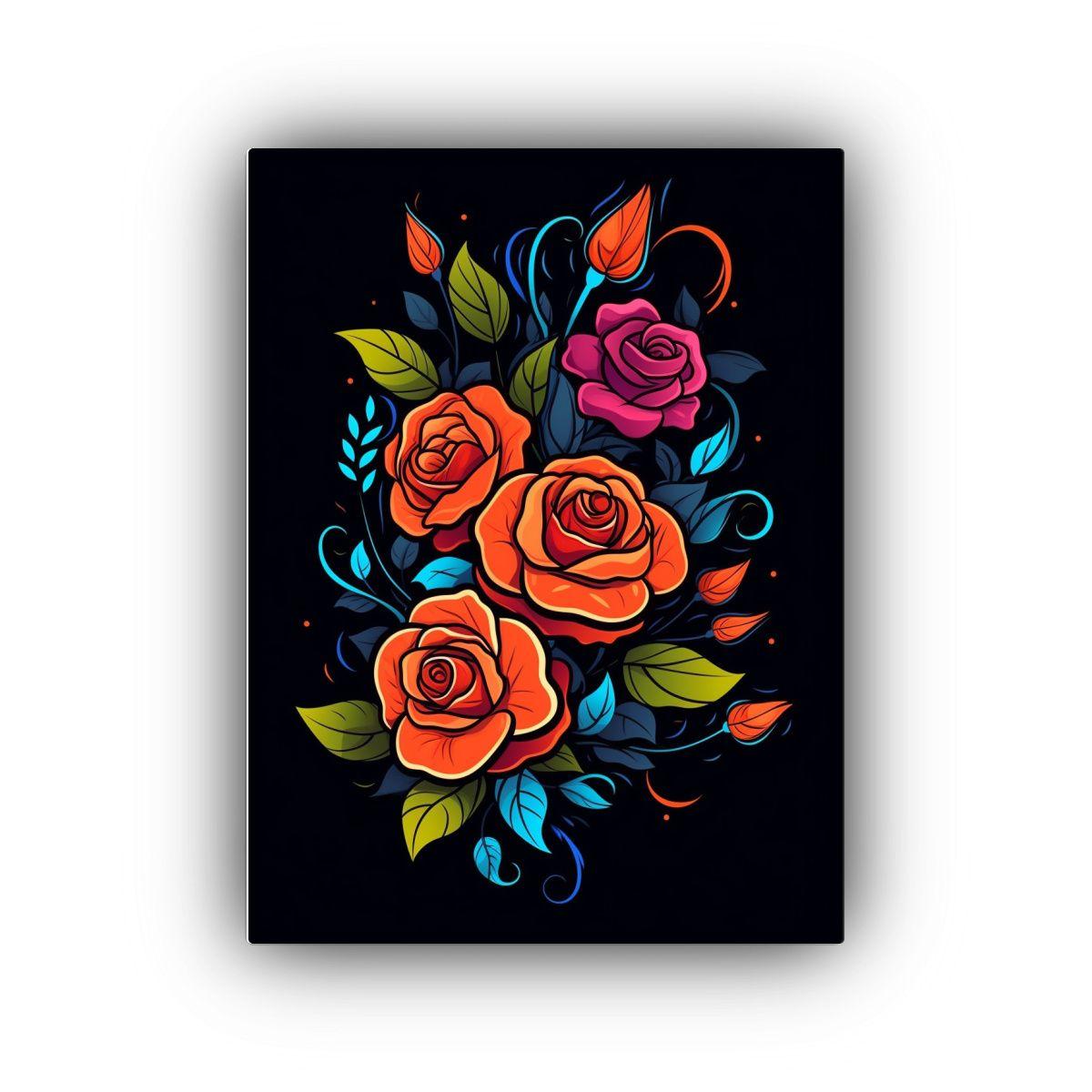 Cuadro Tela Sublimada Street Art Rosas Hermosas 80x120cm-0