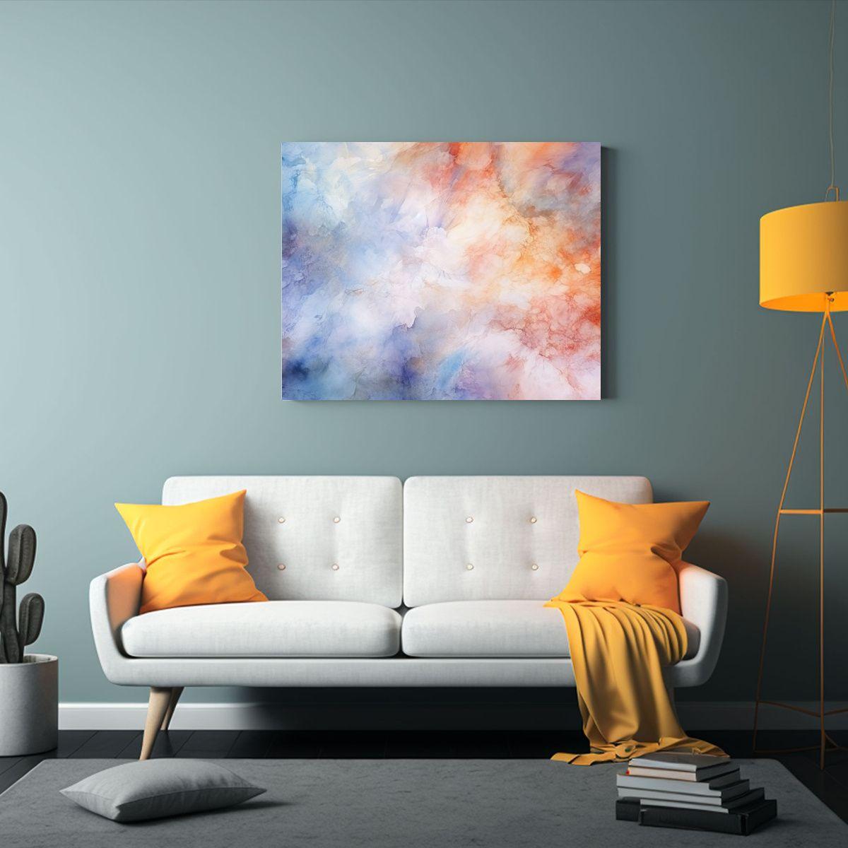 Cuadro Abstracto Acuarela Inspiradora Para Dormitorio 50x40cm-2