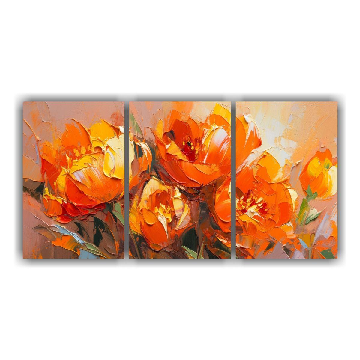 Lienzos Estilo Galería, Espacio En Tonos Naranja 240x120 Cm-0