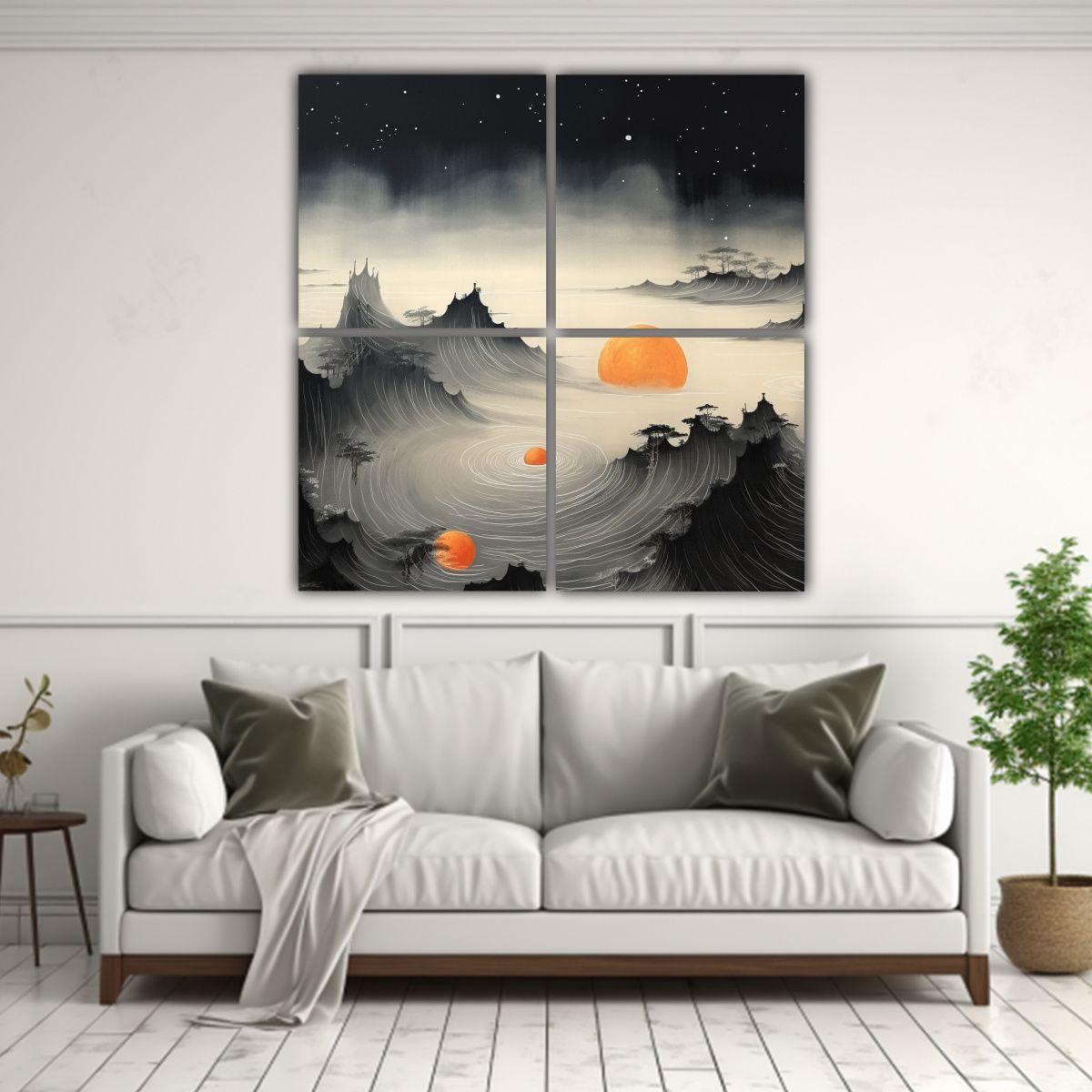 Cuatro Telas En Bastidor: Inspiración 180x180 Cm-2