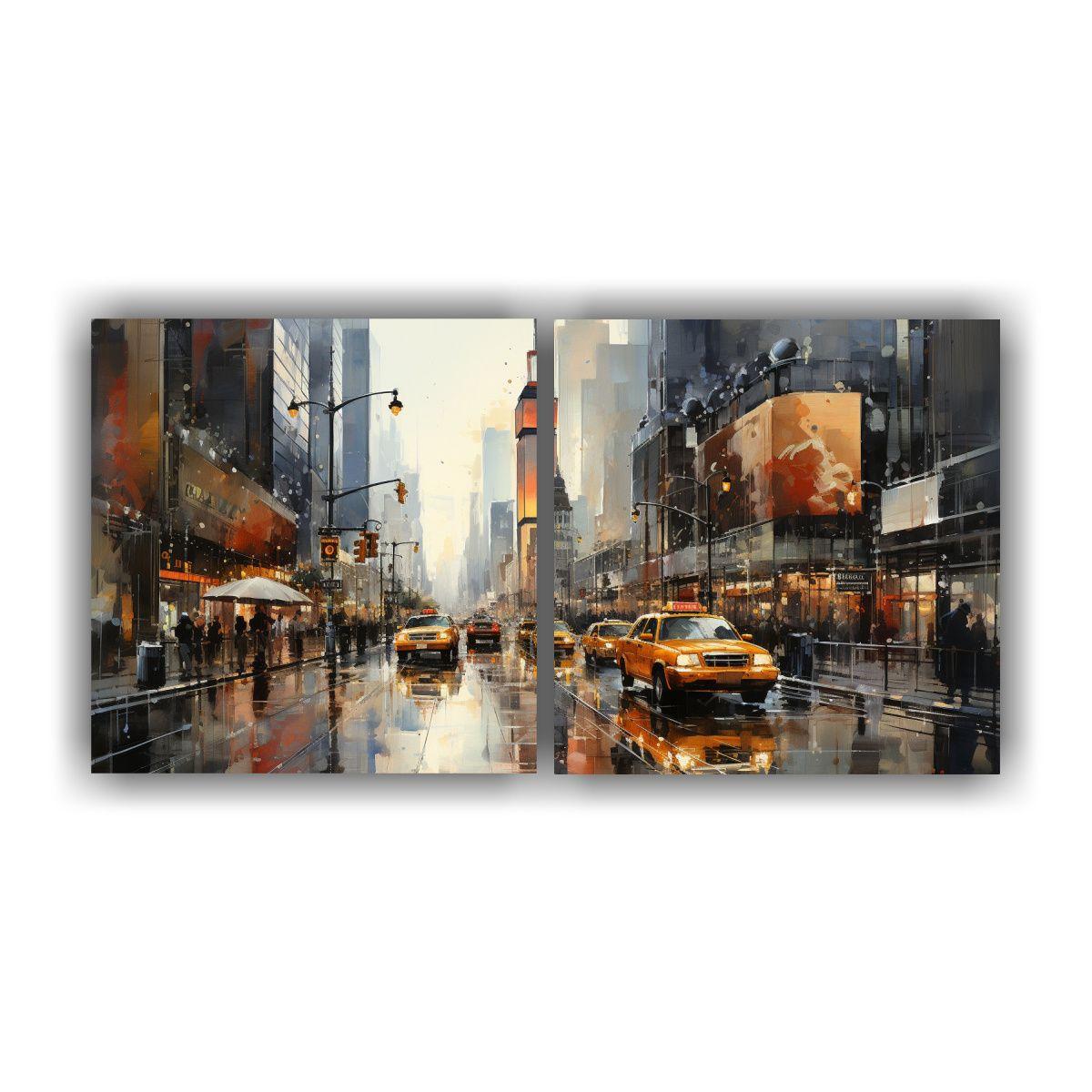 Pinturas Modernas De Nueva York En Colores 40x20 Cm-0